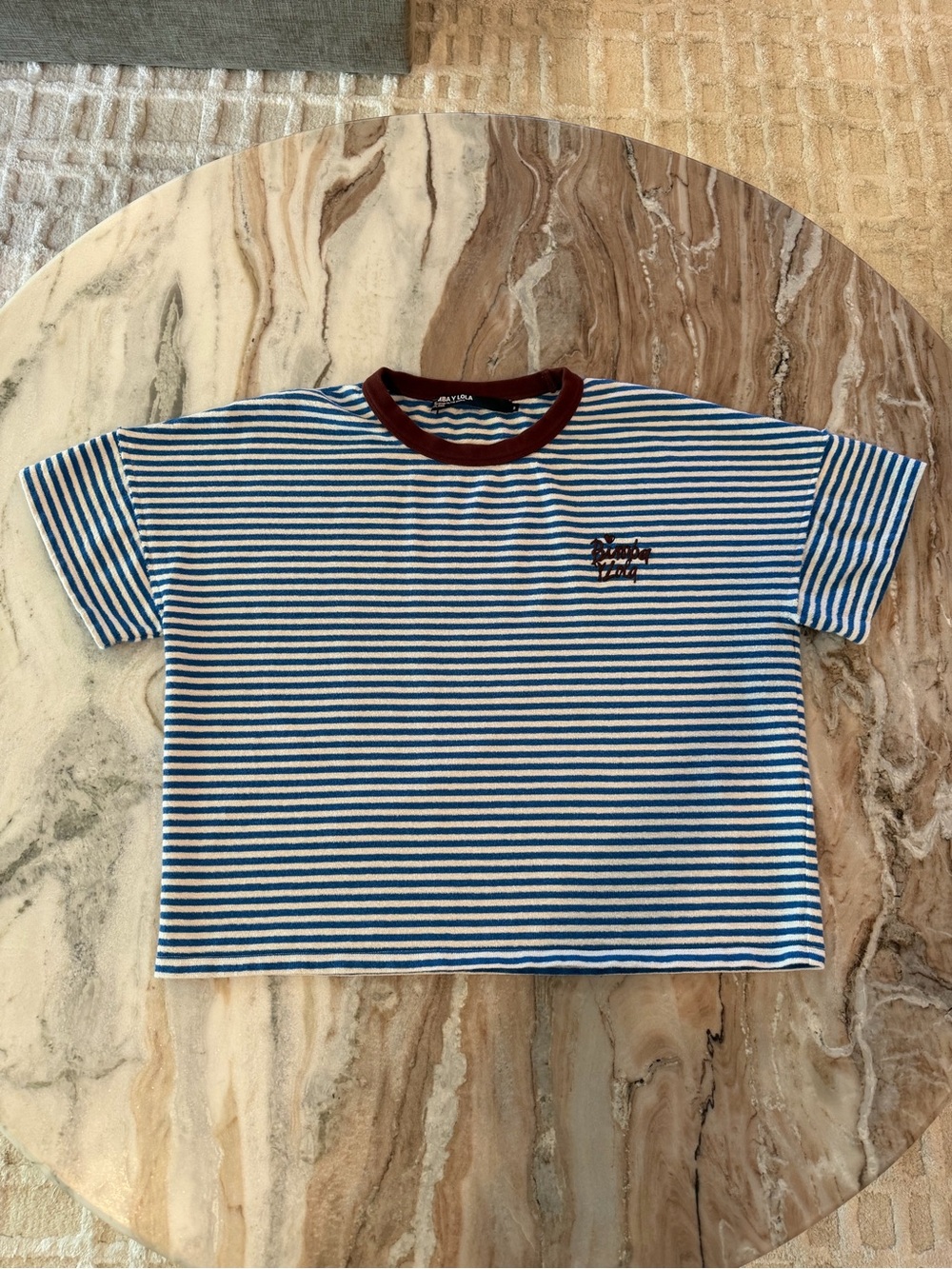 Bimba Y Lola
BLUE STRIPED CONTRAST PIPING T-SHIRT - Picture 6 of 10